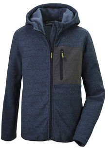 Killtec Strickfleecejacke Kow 200 mit Kapuze (warm, Midlayer) blaugrau Kinder